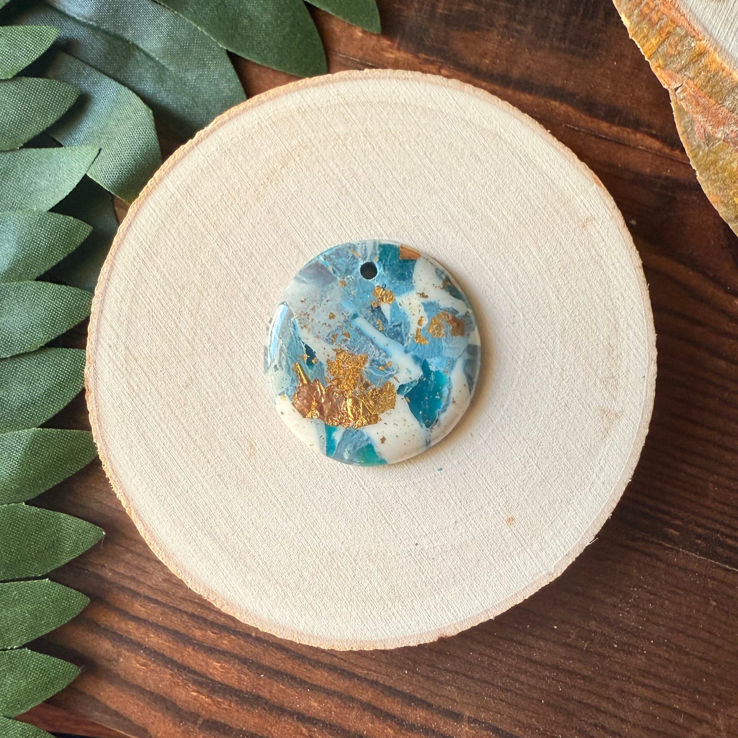 1.25" Gold & Blue Eco-Friendly Earthstone