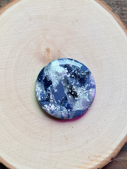 1.25" Silver & Grey Blue Eco-Friendly Earthstone