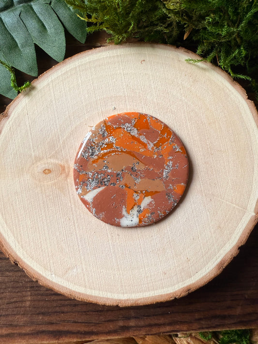 1.5" Silver & Orange Eco-Friendly Earthstone