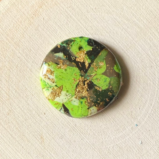 1" Gold & Green Eco-Friendly Earthstone
