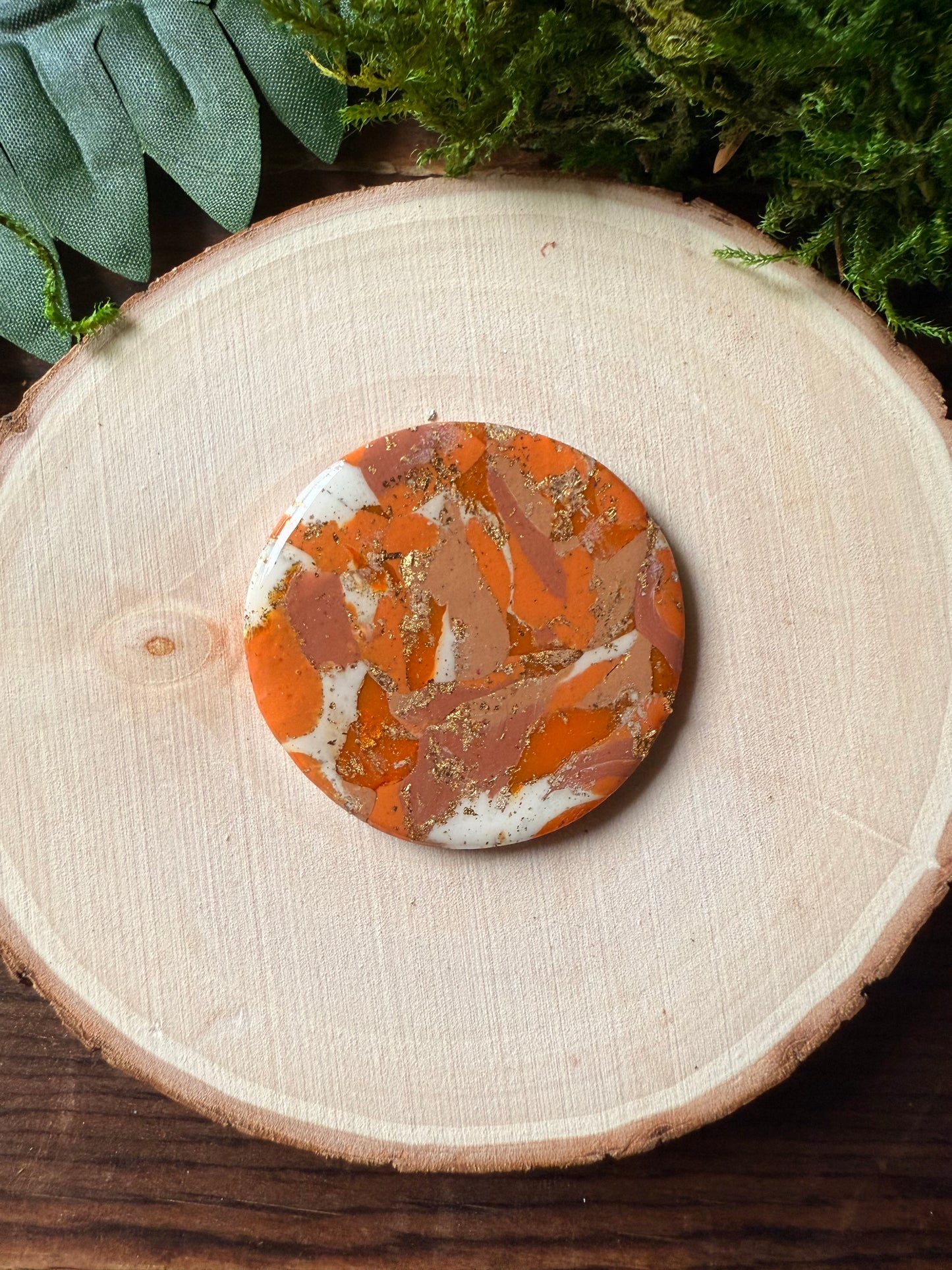 1.5" Gold & Orange Eco-Friendly Earthstone