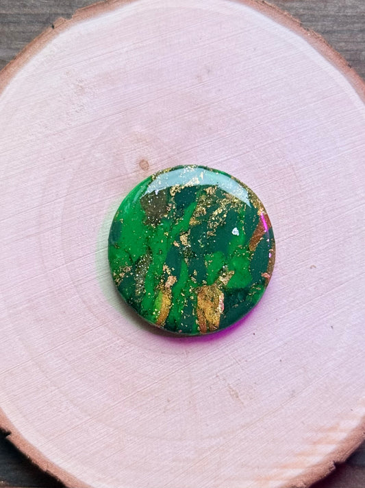 1.25" Gold & Green Eco-Friendly Earthstone