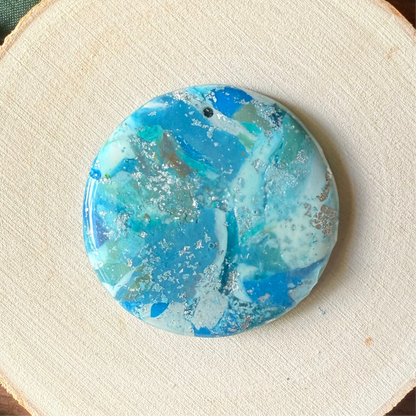 1.5" Silver & Blue Eco-Friendly Earthstone