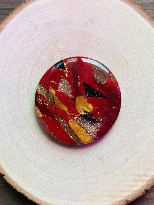 1.5" Gold & Red Eco-Friendly Earthstone