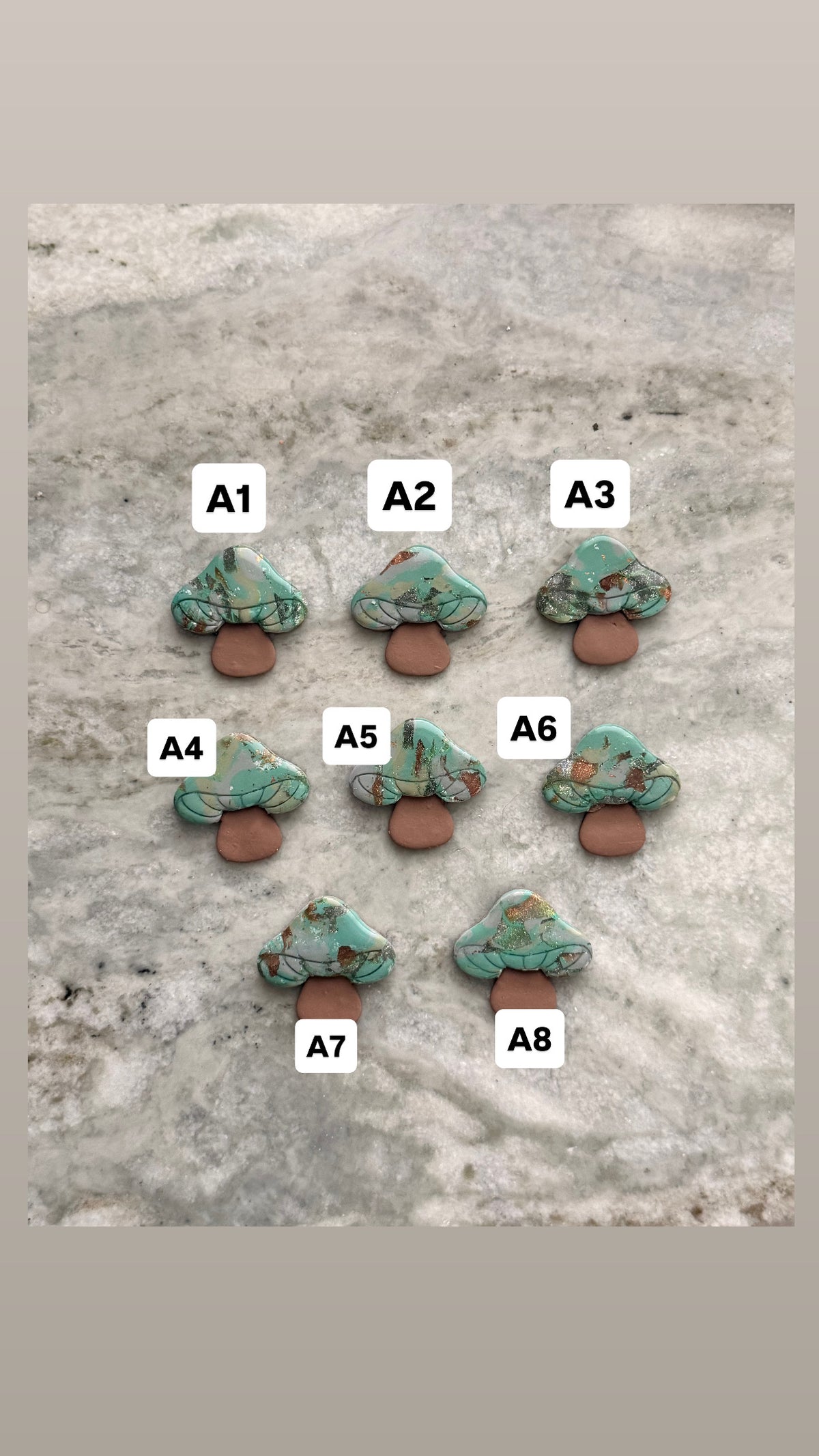 Winter Ice Mushroom Earthstones