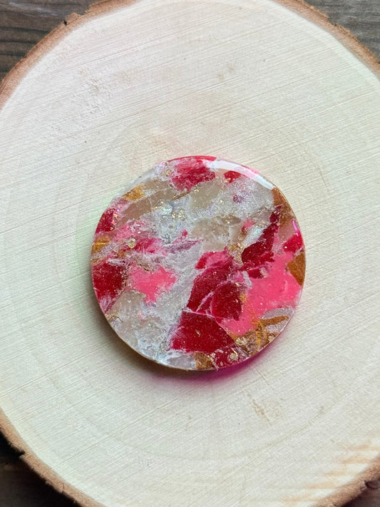 1.5" Gold & Pink Eco-Friendly Earthstone