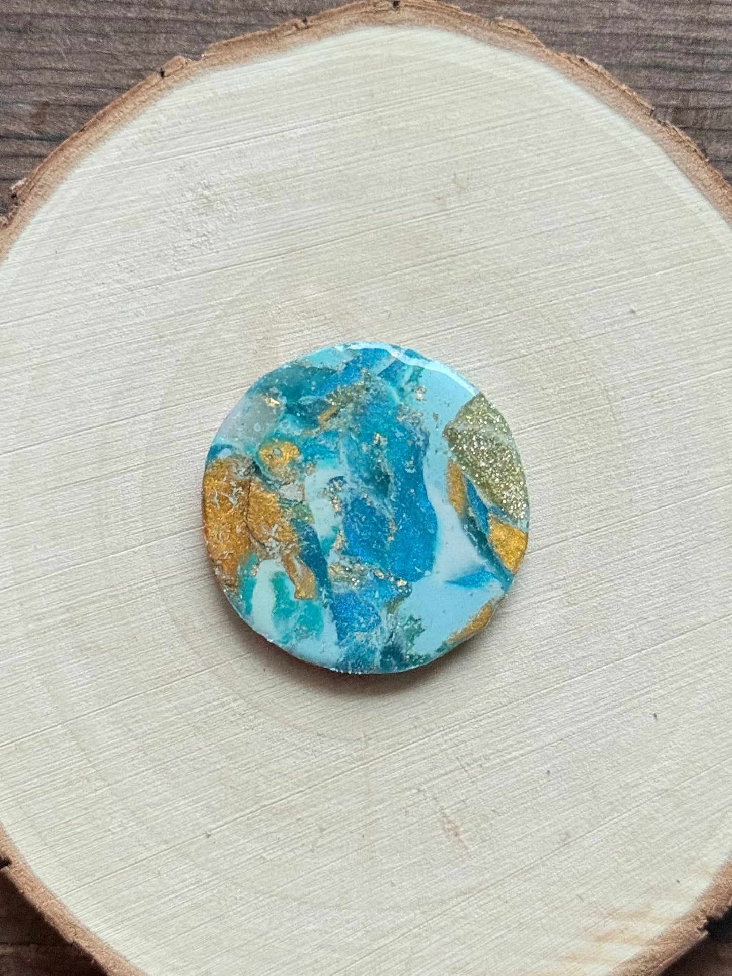 1.25" Gold & Blue Eco-Friendly Earthstone