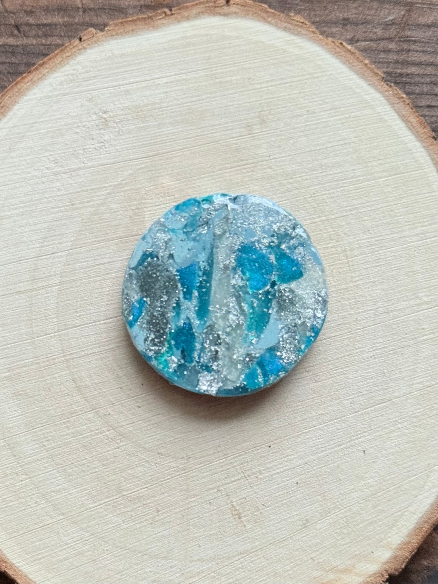 1.25" Silver & Blue Eco-Friendly Earthstone
