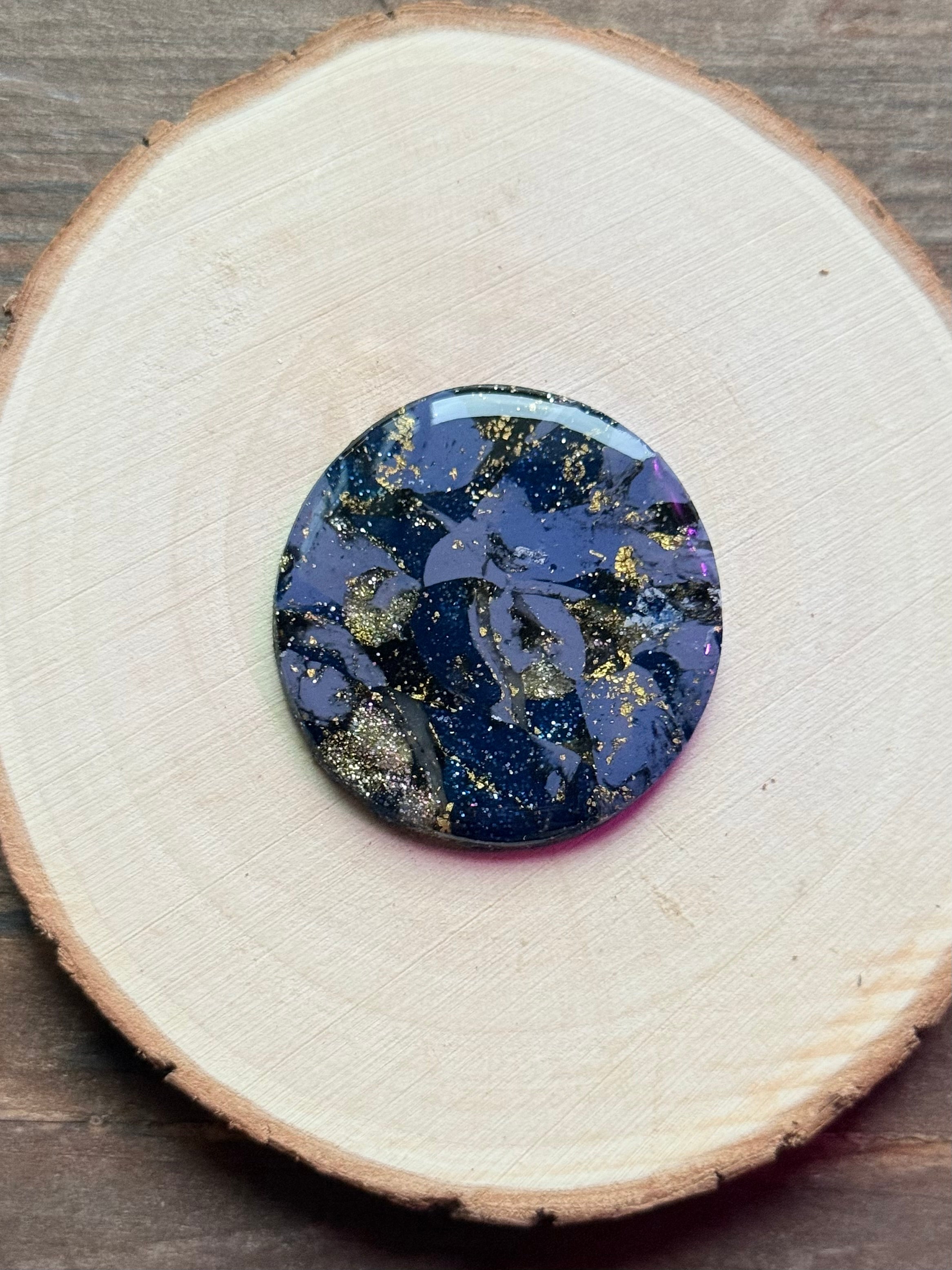 1.5" Gold & Grey Blue Eco-Friendly Earthstone