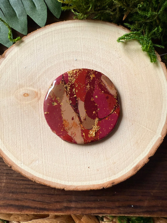 1.5" Gold & Maroon Eco-Friendly Earthstone
