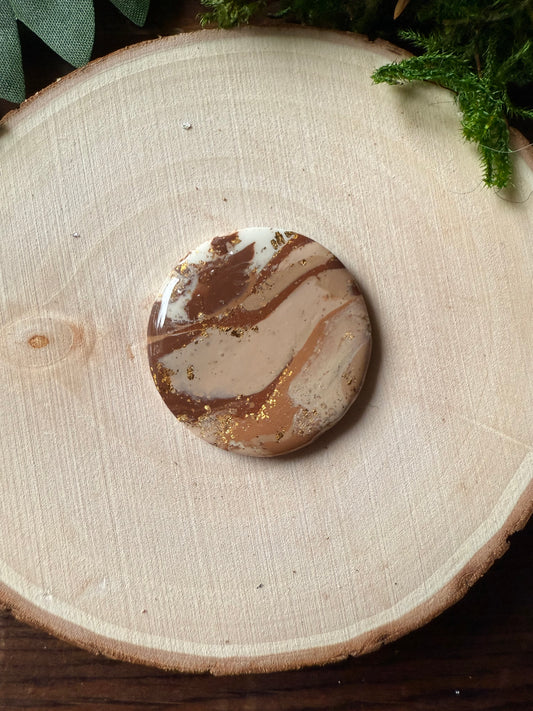 1.25" Gold & Light Brown Eco-Friendly Earthstone