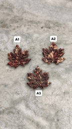 Gold & Burgundy Leaf Earthstones