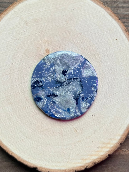 1.5" Silver & Grey Blue Eco-Friendly Earthstone