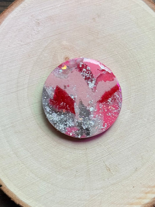 1.25" Silver & Pink Eco-Friendly Earthstone