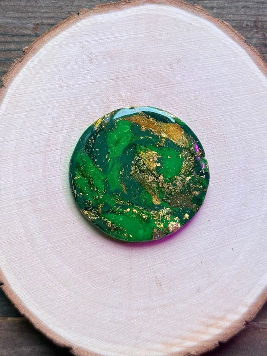 1.5" Gold & Green Eco-Friendly Earthstone