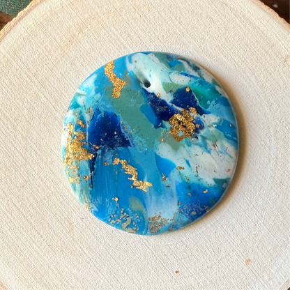 1.5" Gold & Blue Eco-Friendly Earthstone