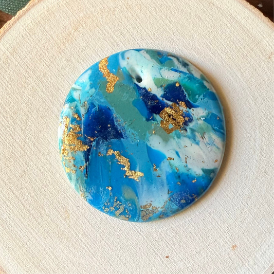 1.5" Gold & Blue Eco-Friendly Earthstone