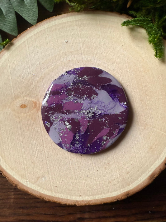 1.5" Silver & Purple Eco-Friendly Earthstone