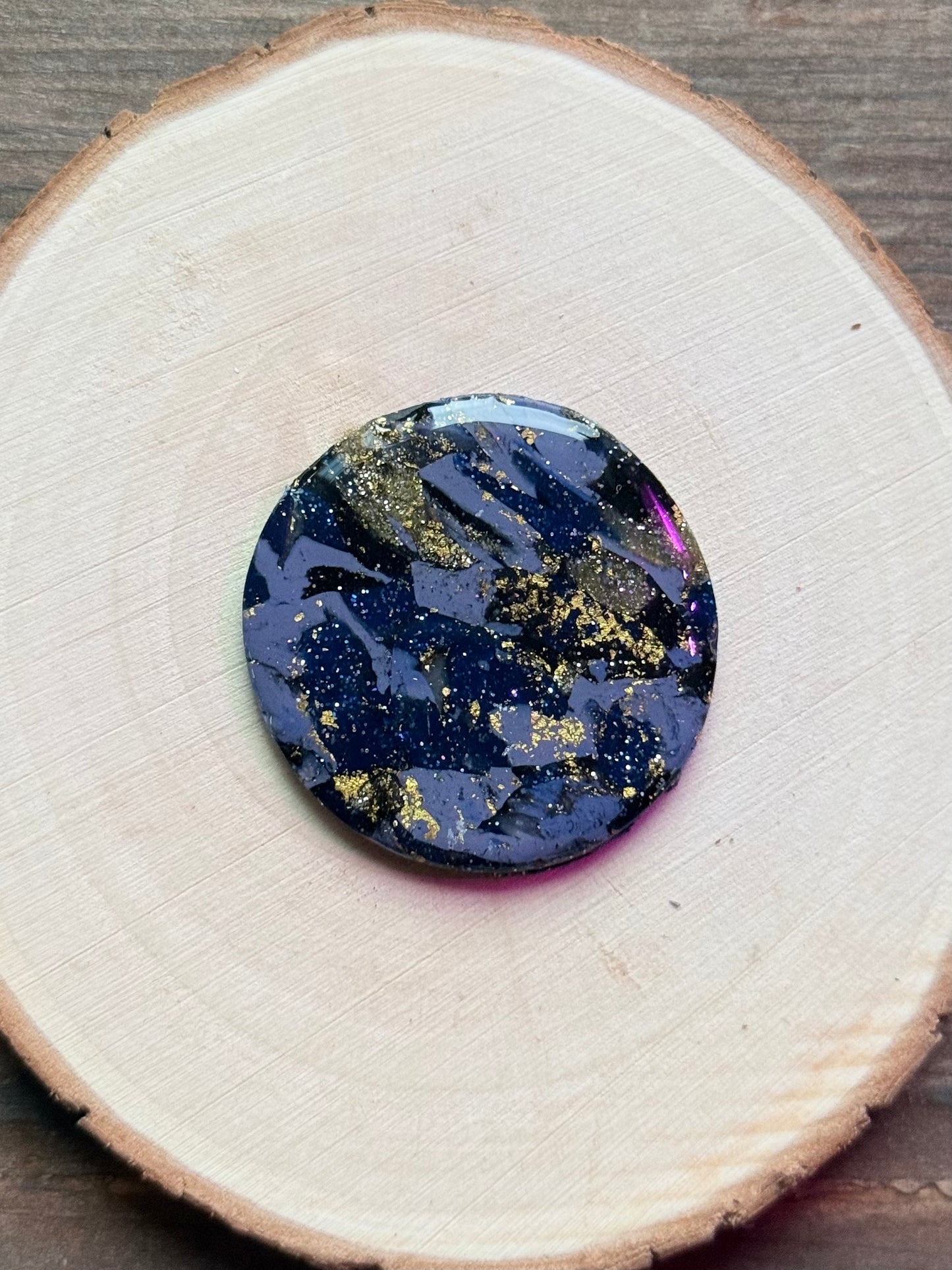 1.5" Gold & Grey Blue Eco-Friendly Earthstone