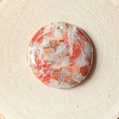 1.25" Silver & Pink Eco-Friendly Earthstone