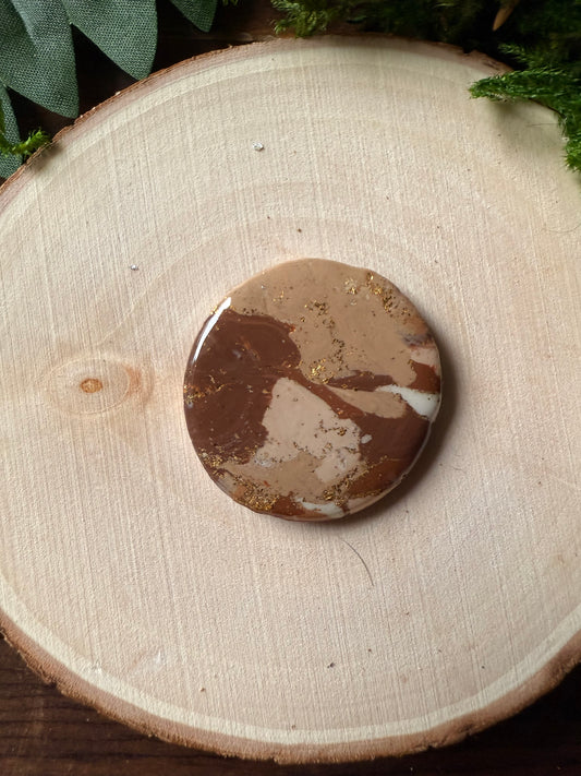 1.25" Gold & Light Brown Eco-Friendly Earthstone
