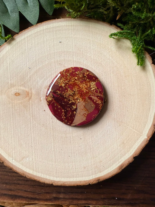 1.25" Gold & Maroon Eco-Friendly Earthstone
