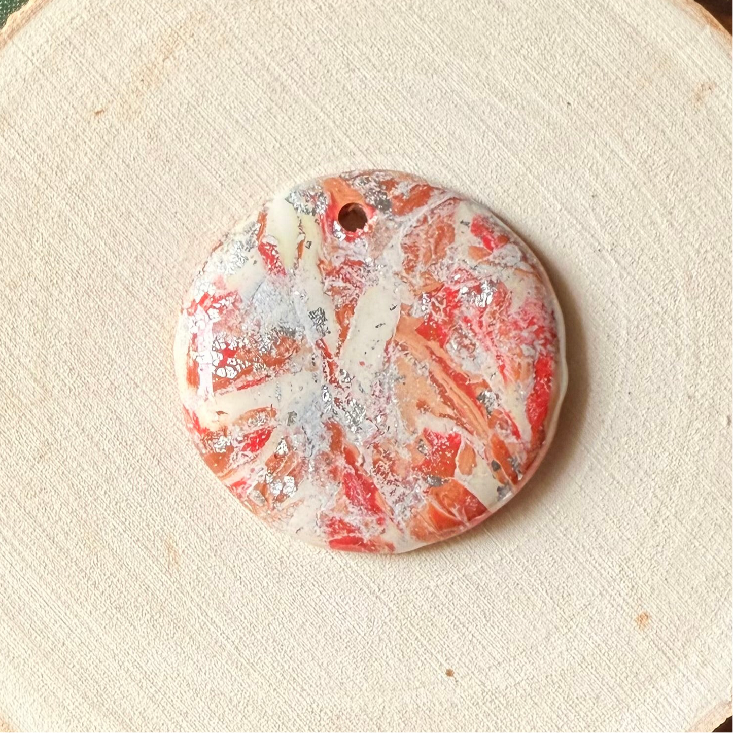 1.25" Silver & Pink Eco-Friendly Earthstone