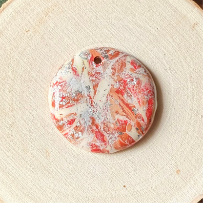 1.25" Silver & Pink Eco-Friendly Earthstone