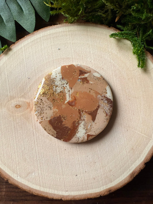 1.5" Gold & Light Brown Eco-Friendly Earthstone