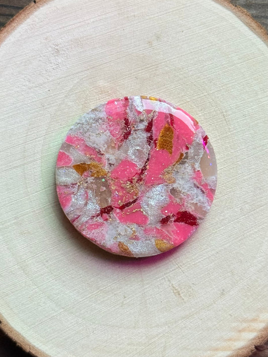 1.5" Gold & Pink Eco-Friendly Earthstone
