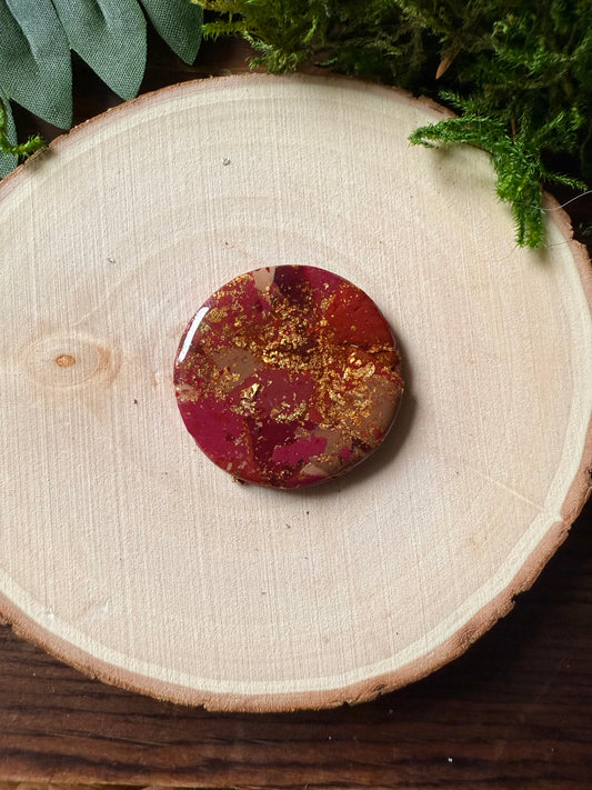 1.25" Gold & Maroon Eco-Friendly Earthstone