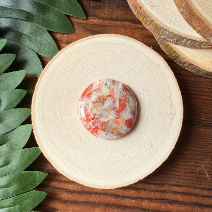 1.25" Silver & Pink Eco-Friendly Earthstone
