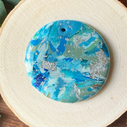 1.75" Silver & Blue Eco-Friendly Earthstone