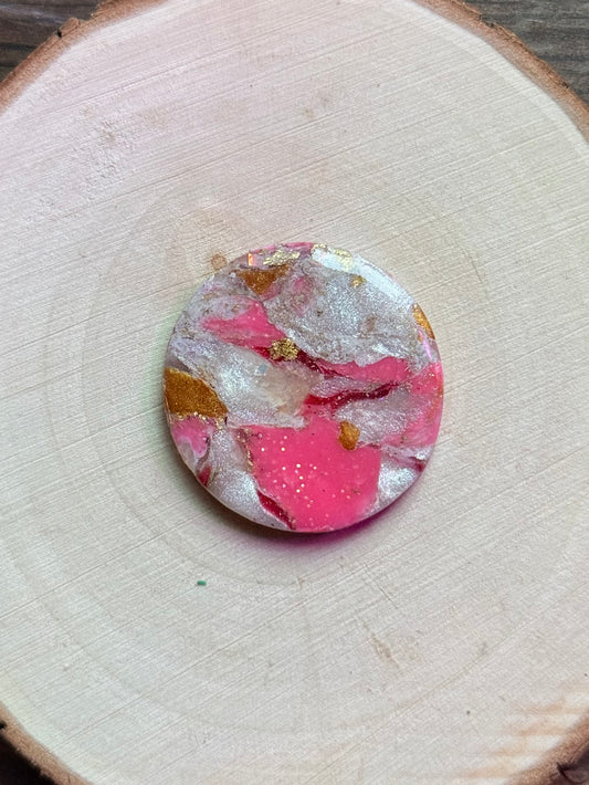 1.25" Gold & Pink Eco-Friendly Earthstone