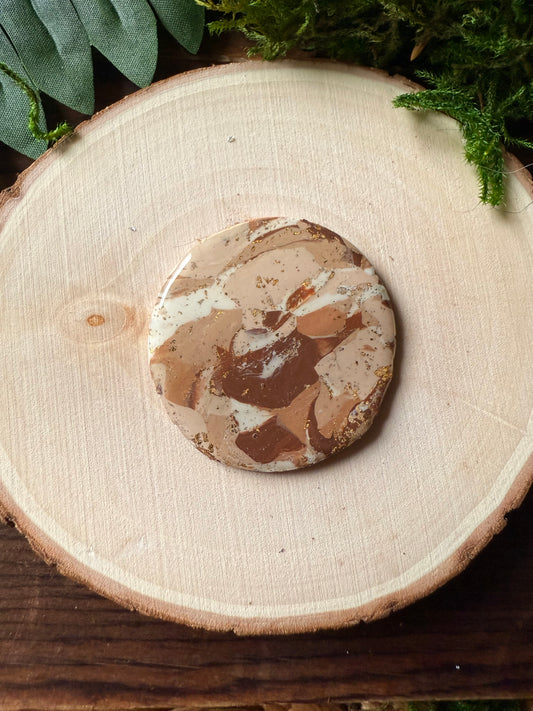1.5" Gold & Light Brown Eco-Friendly Earthstone
