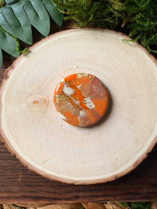 1.25" Gold & Orange Eco-Friendly Earthstone