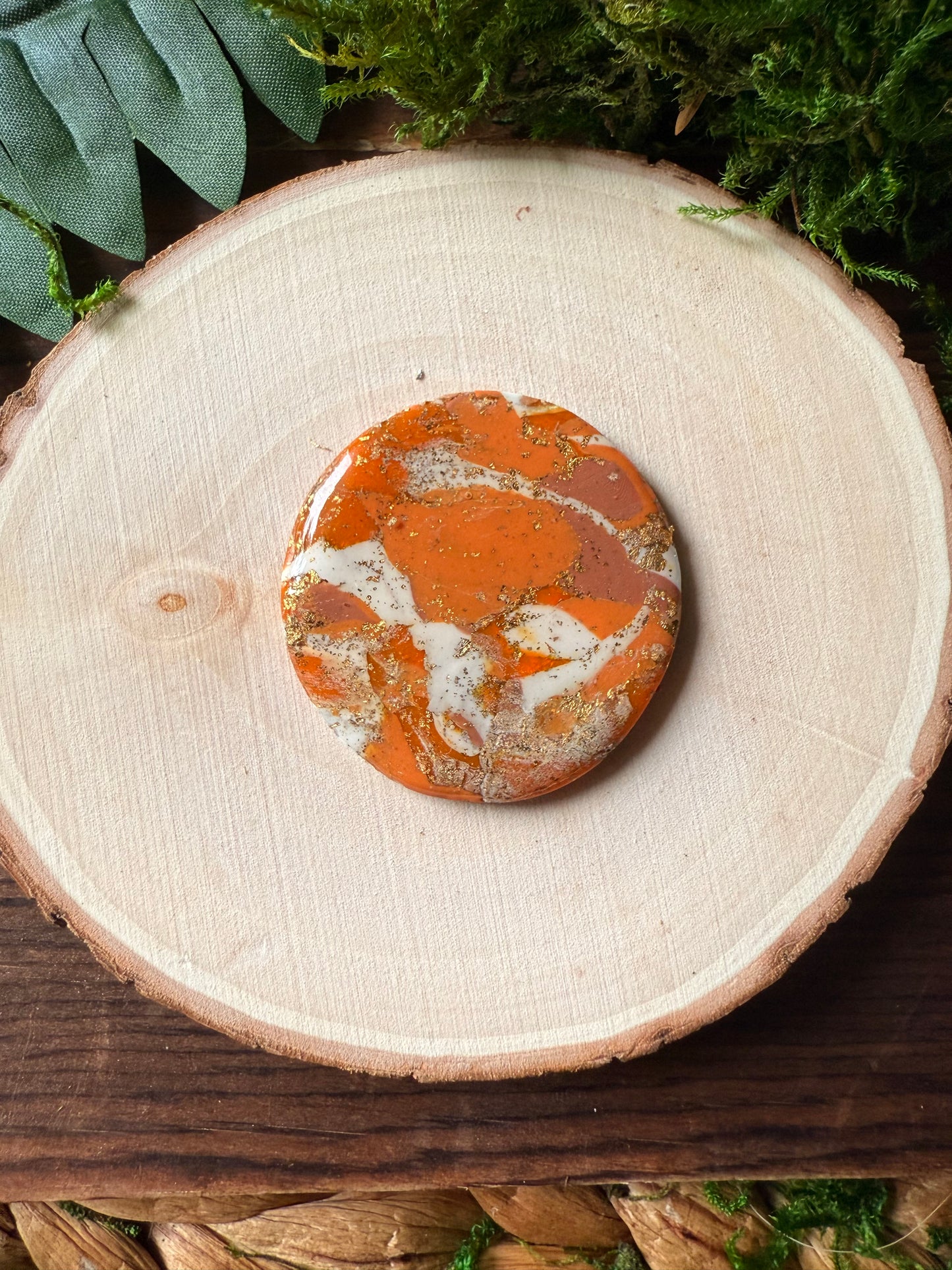 1.5" Gold & Orange Eco-Friendly Earthstone