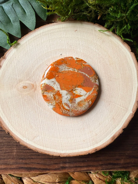 1.5" Gold & Orange Eco-Friendly Earthstone