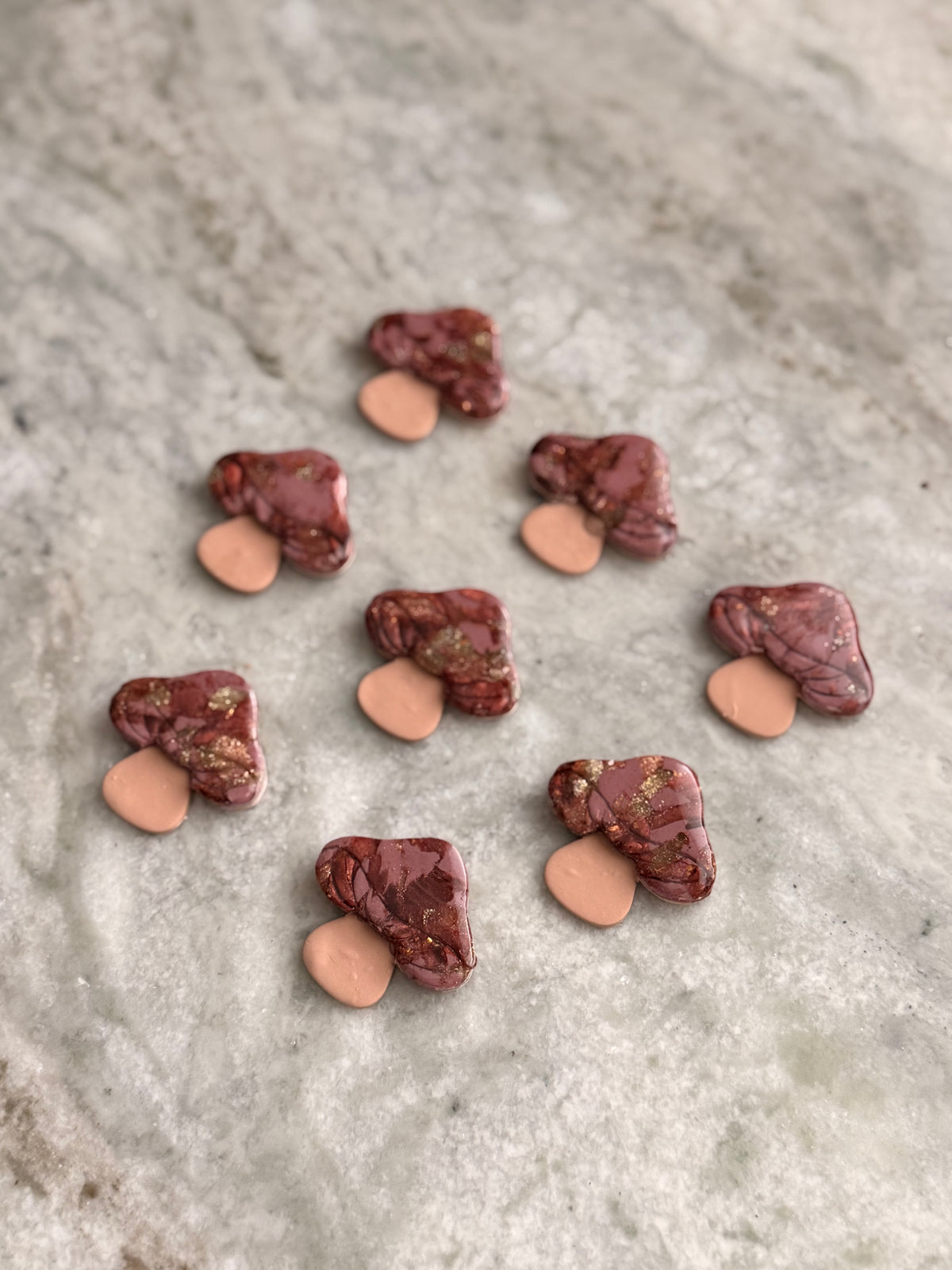 Mauve Pink Mushroom Earthstones