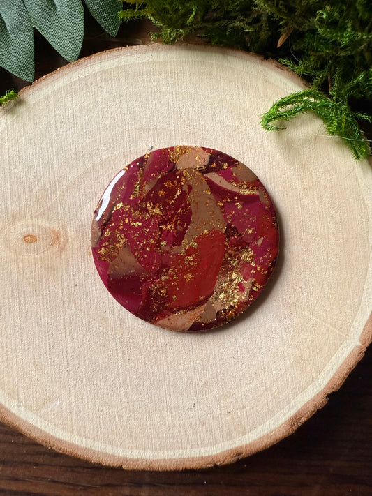 1.5" Gold & Maroon Eco-Friendly Earthstone