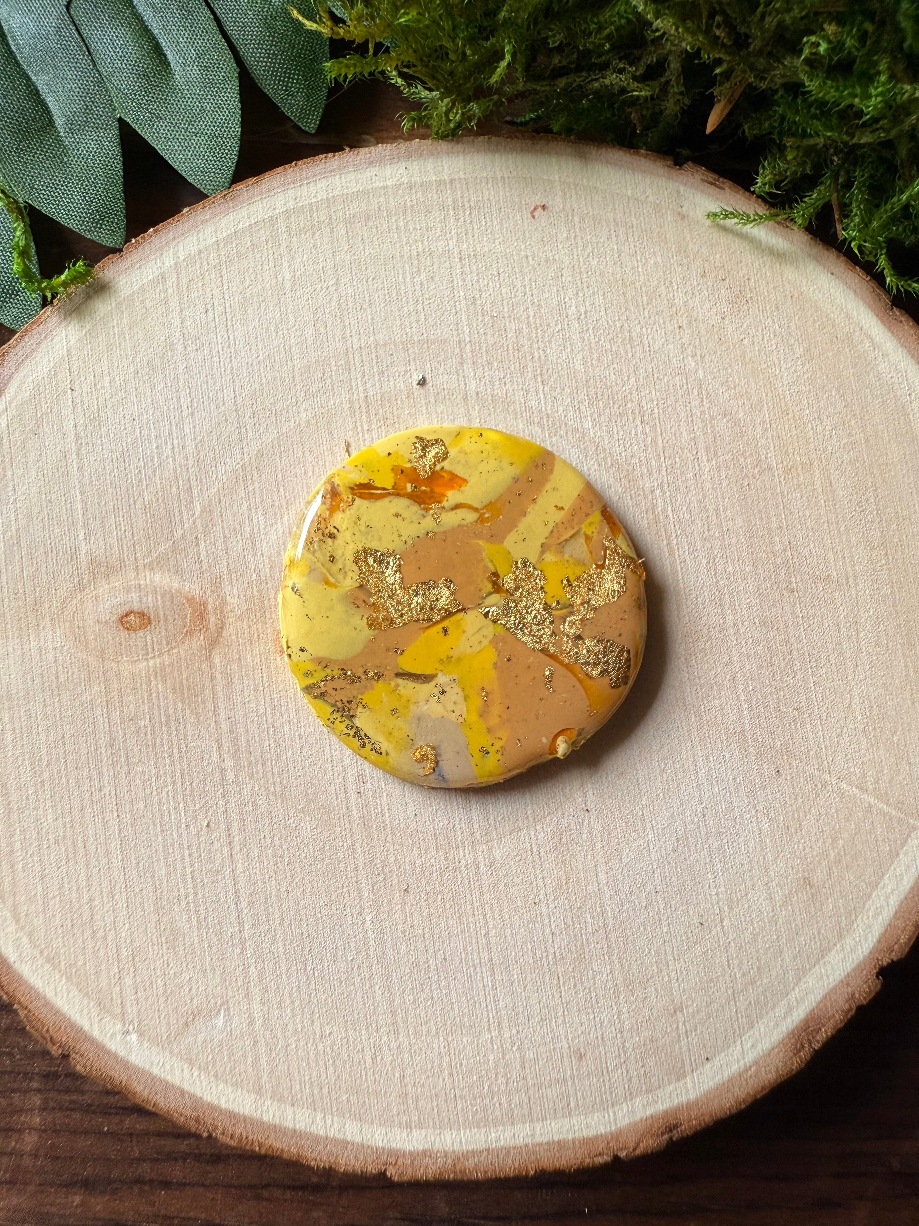 1.25" Gold & Yellow Eco-Friendly Earthstone