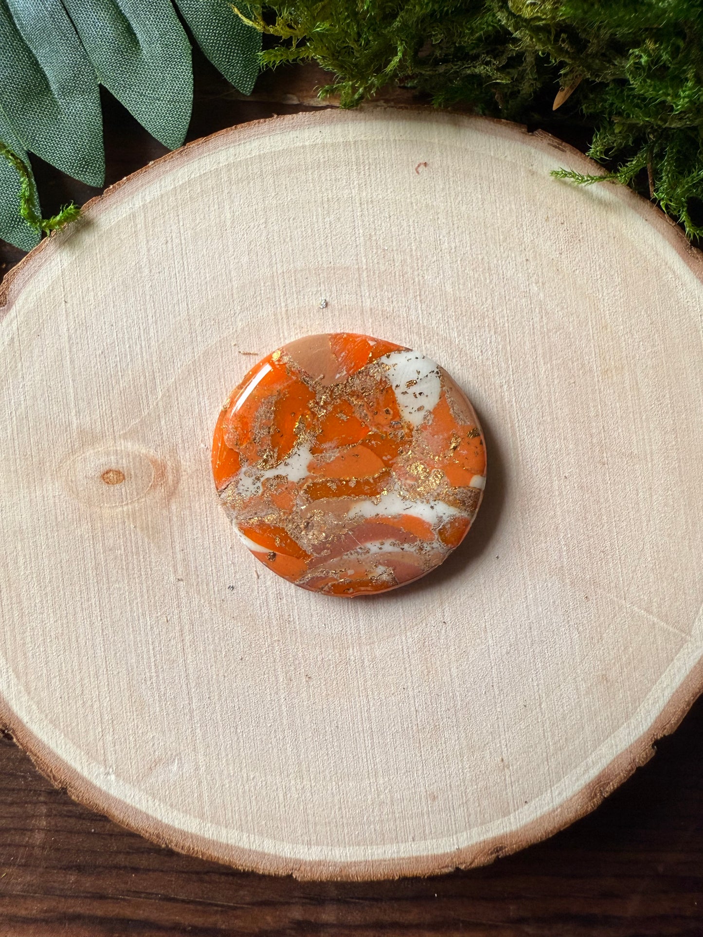 1.25" Gold & Orange Eco-Friendly Earthstone
