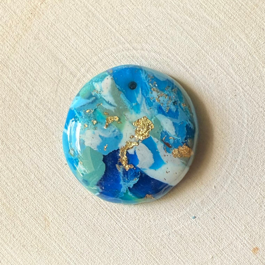 1" Gold & Blue Eco-Friendly Earthstone