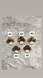 Gold & Burgundy Mushroom Earthstones
