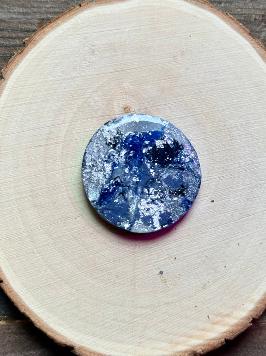 1.25" Silver & Grey Blue Eco-Friendly Earthstone