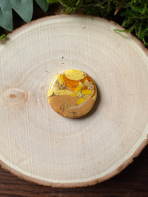 1" Gold & Yellow Eco-Friendly Earthstone