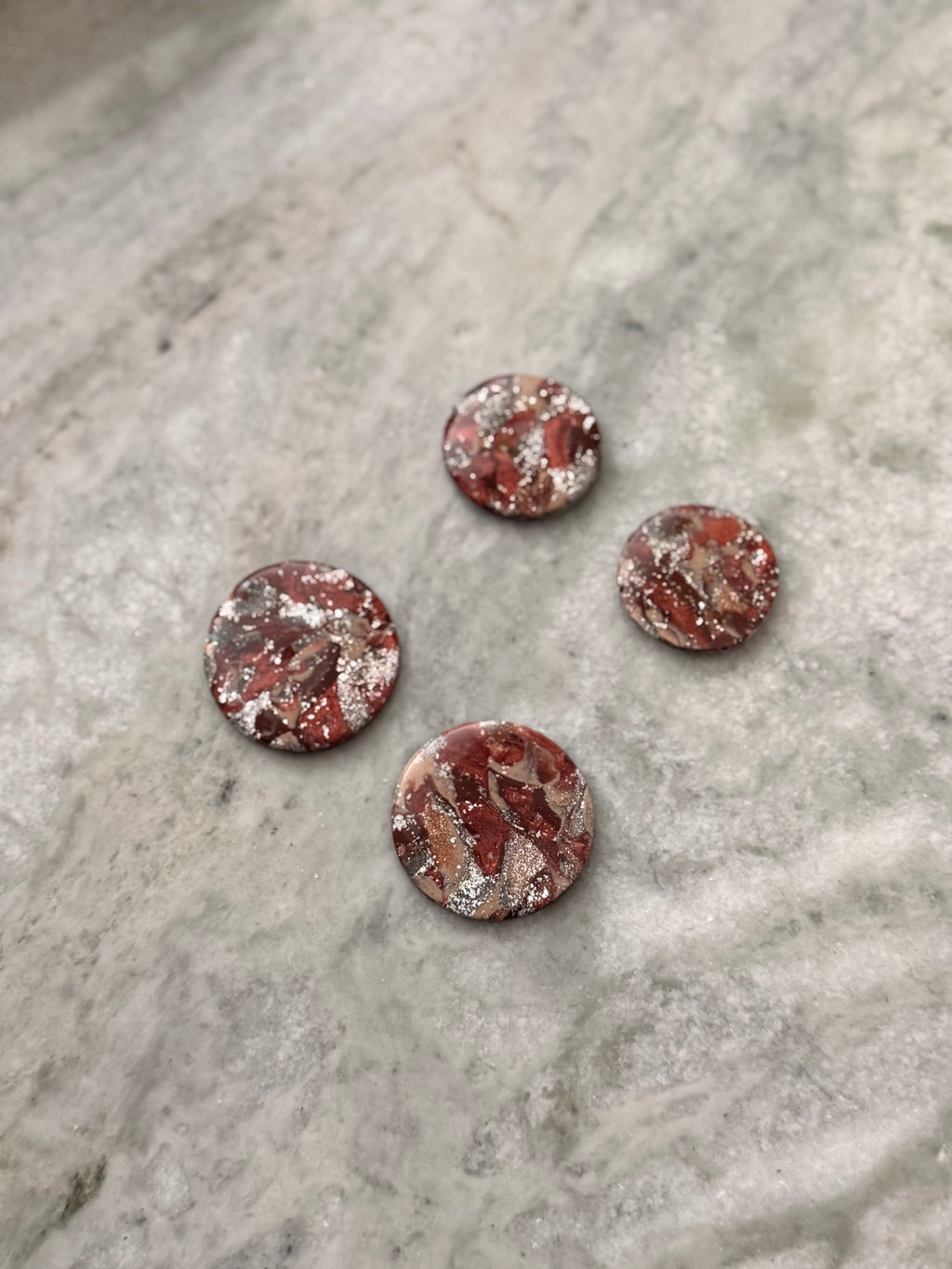 Silver & Burgundy Fall Earthstones
