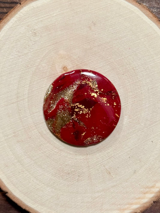 1.25" Gold & Red Eco-Friendly Earthstone