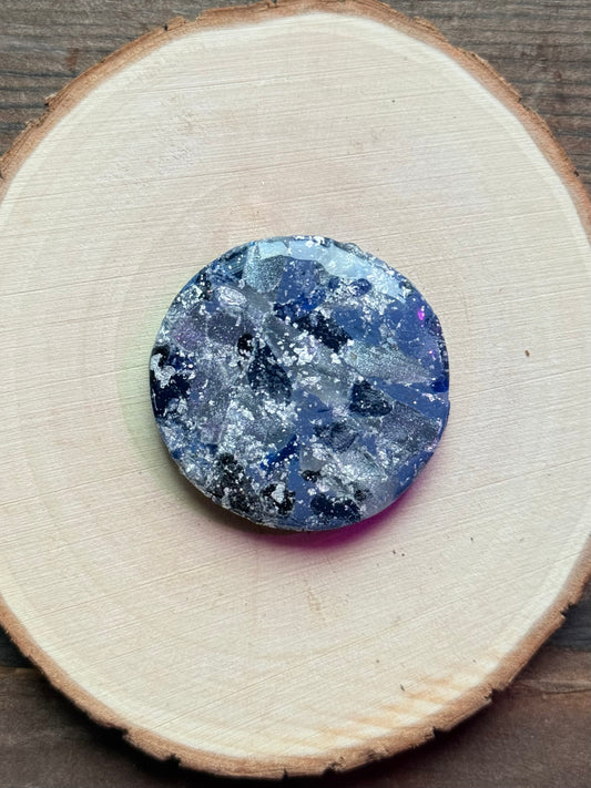 1.5" Silver & Grey Blue Eco-Friendly Earthstone