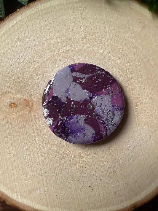 1.25" Silver & Purple Eco-Friendly Earthstone